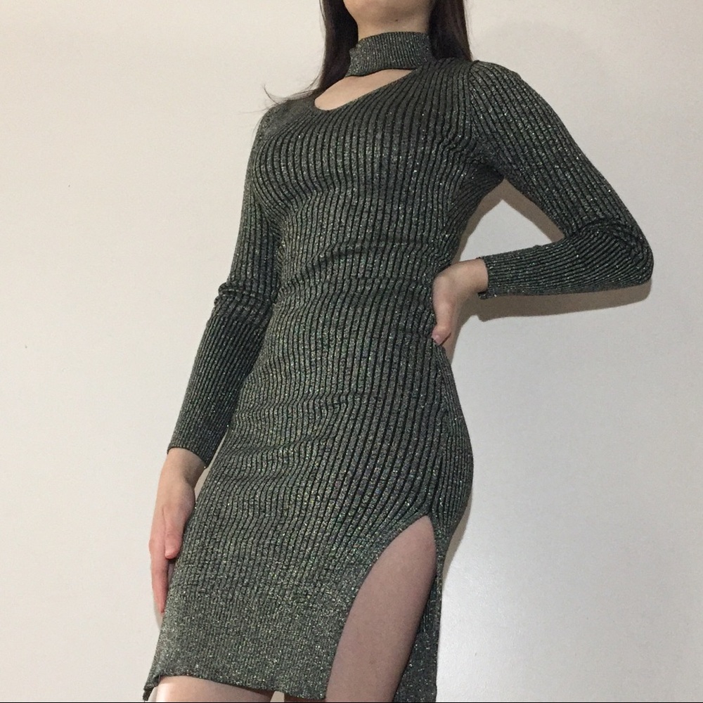 Turtle Neck Body Con Dress
